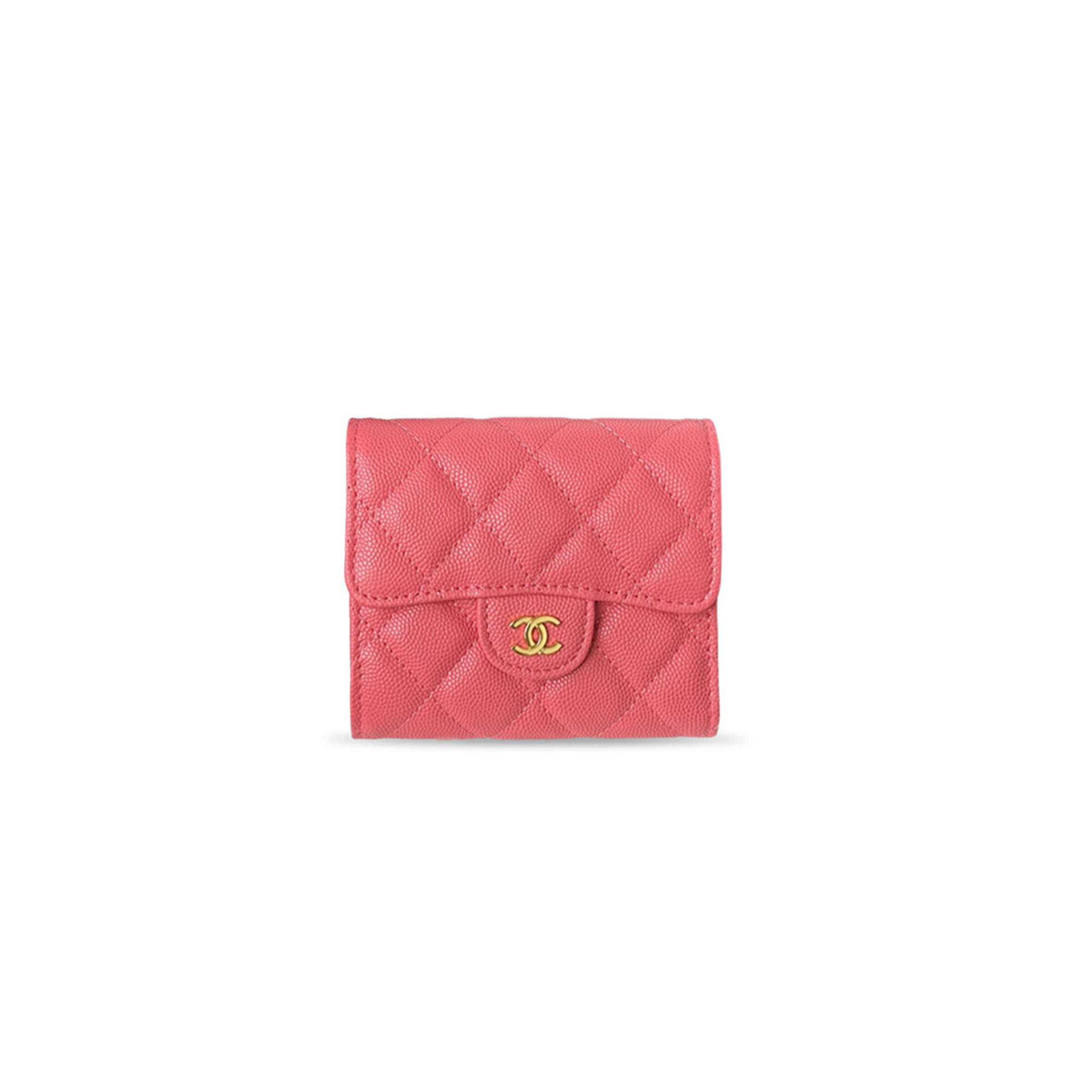 CHANEL CAVIAR QUILTED COMPACT FLAP WALLET (11.5*10.5*3cm)